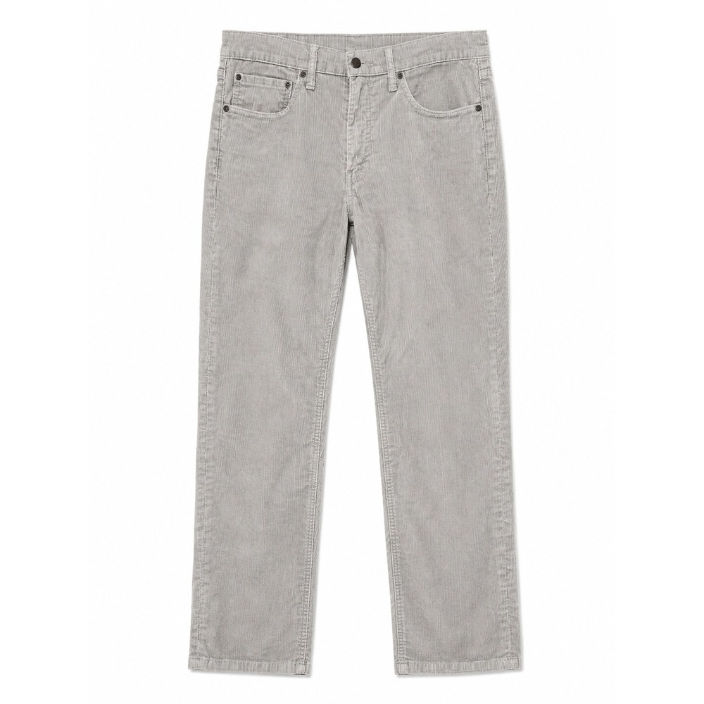 Levis 511 Slim Fit Corduroy Pants Mens 34x34 Light Grey 5 Pocket Trousers